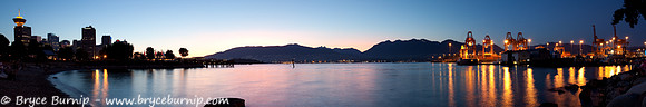 Vancouver, BC, Canada - Burrard Inlet, Canada Place, and the Port of Vancouver