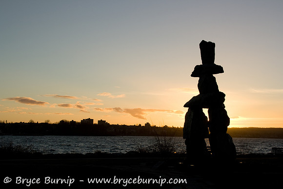 Vancouver, BC, Canada - Christmas Eve in Vancouver - Inukshuk Sunset