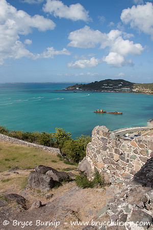 Saint Martin, France - View of Marigot from Fort St. Louis