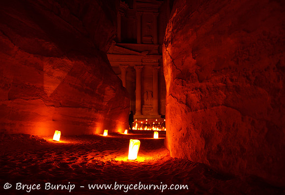 Jordan, Petra - The Treasury at night