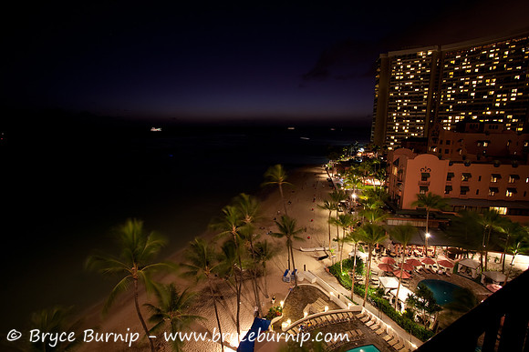 Waikiki, Hawaii, USA - After sunset.