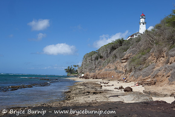 Oahu, Hawaii, USA - Lighthouse on the shores of Diamond Head.